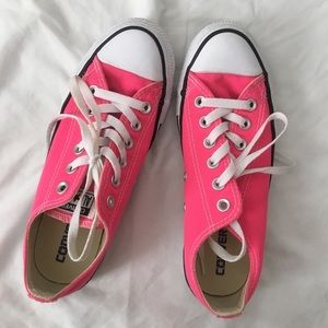 Neon Pink Converse Low Tops